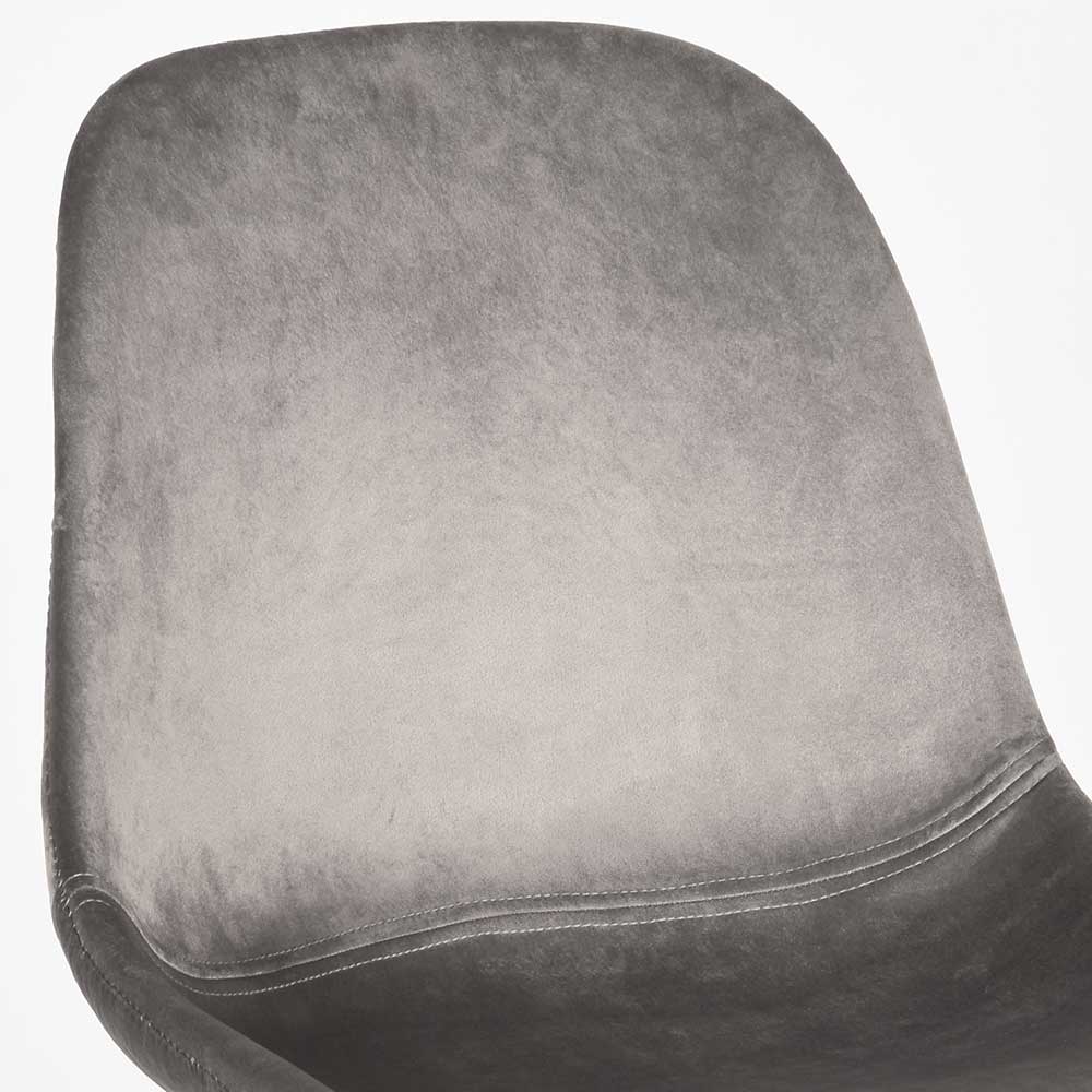 Gepolsterter Skandi Schalenstuhl in Grau & Schwarz - Arzania (2er Set)