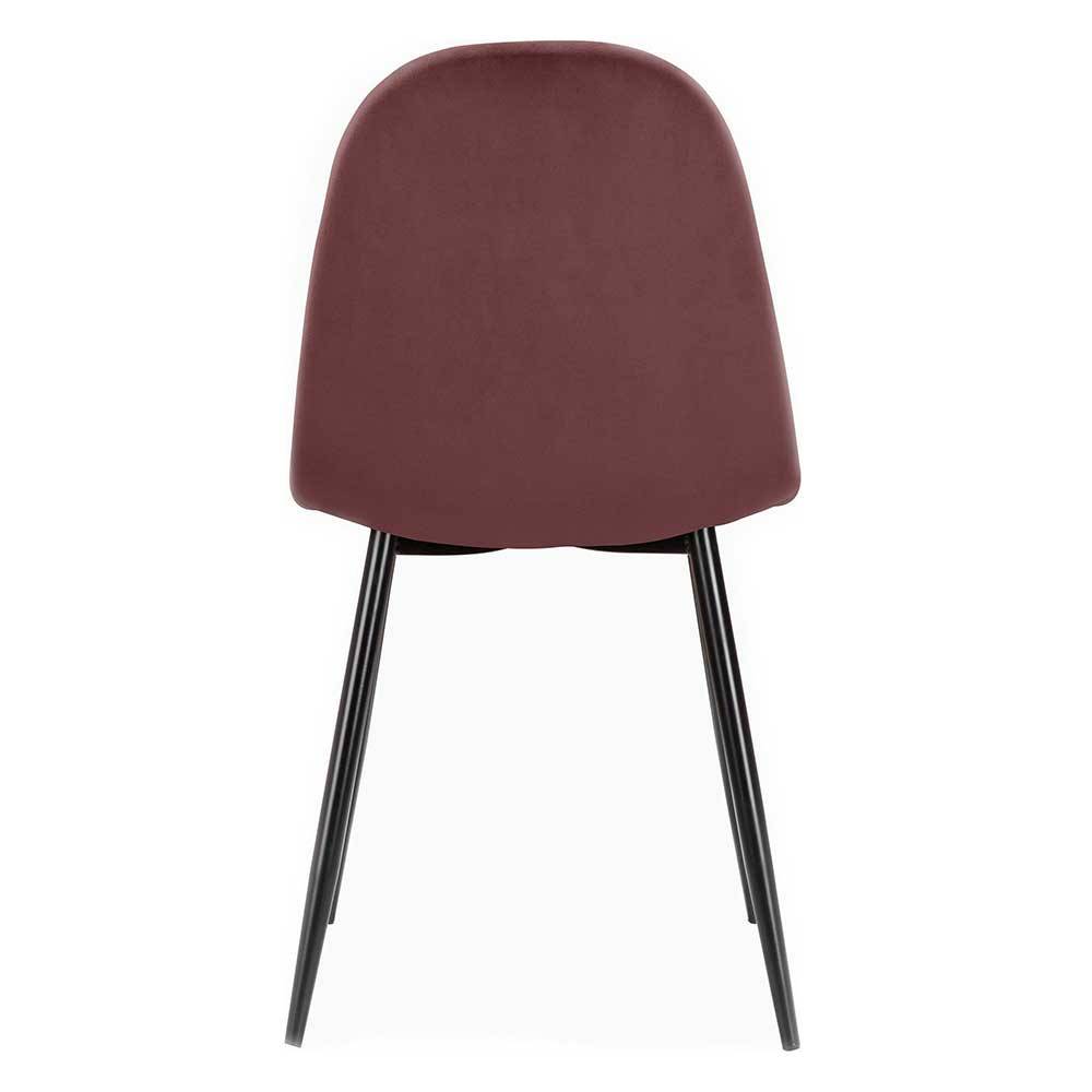 Schalenstühle in Altrosa Samt - Rufu (4er Set)