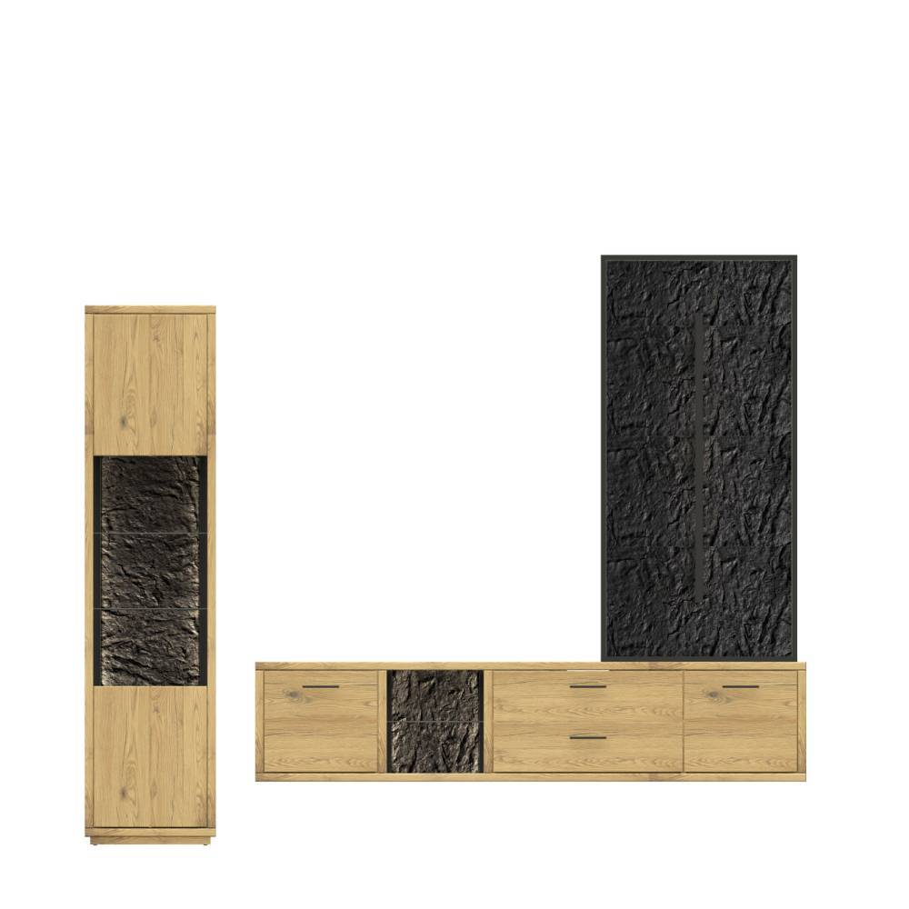 Wohnzimmer TV-Anbauwand Set - Friburgo (dreiteilig)
