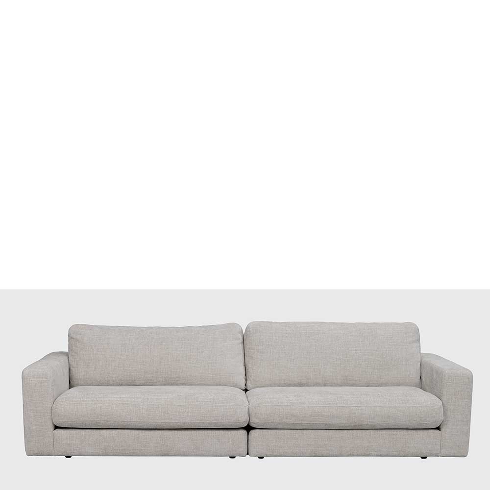 Hellgraue Wohnzimmercouch aus Webstoff - Esmen