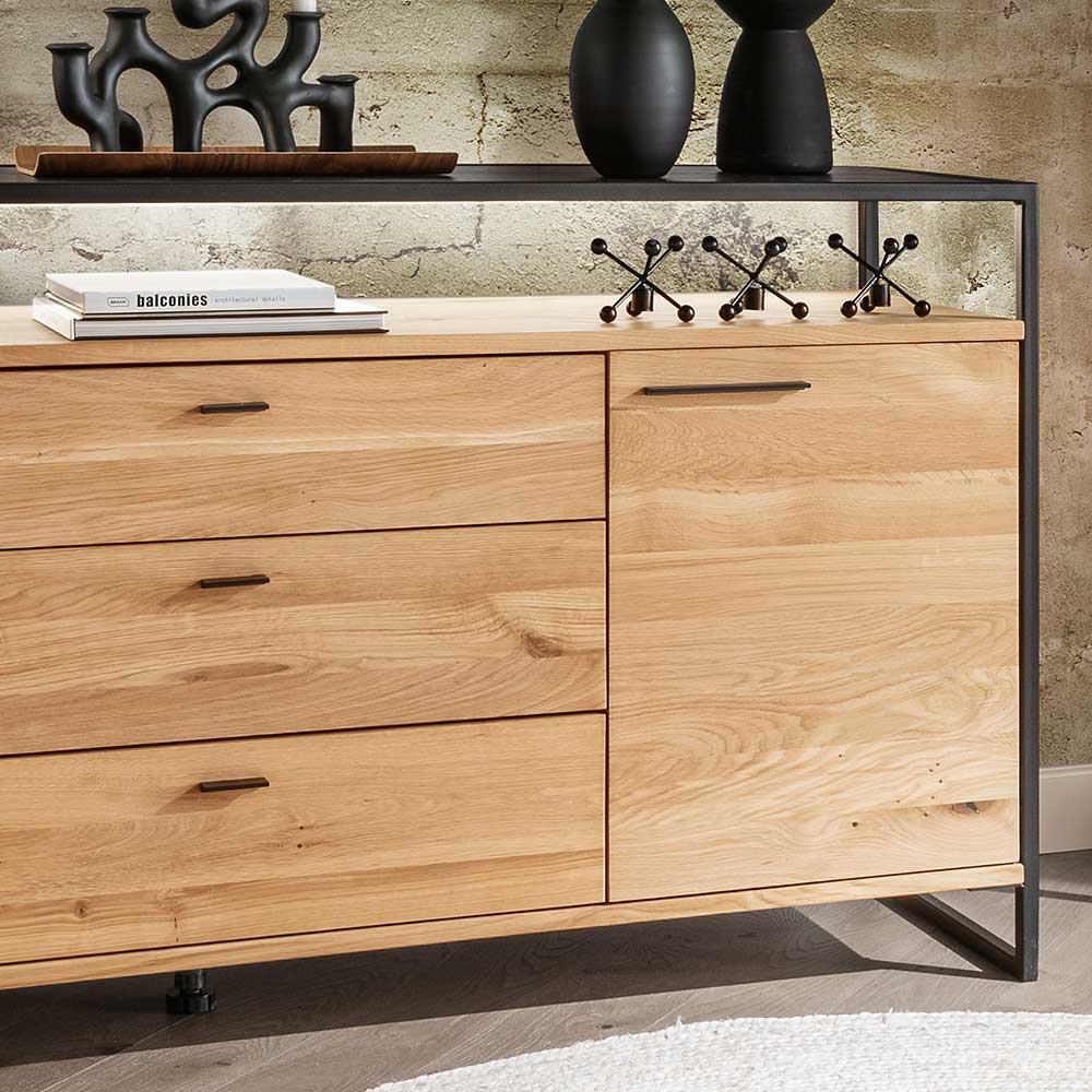 Industrial Sideboard aus Wildeiche Massivholz - Manarola