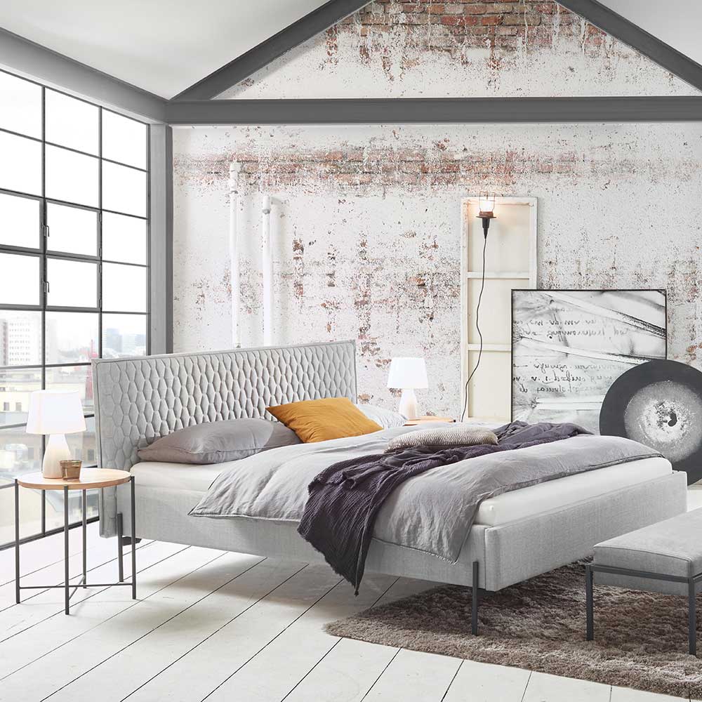 140x200 Polsterbett in Grau - Scandi Chic - Ulpro