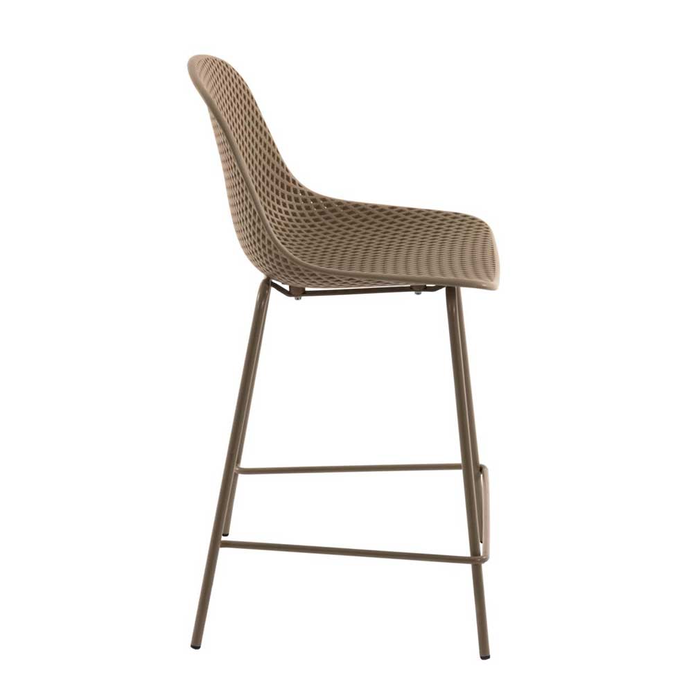 Tresenstuhl mit Schalensitz in Beige - Vabienna (4er Set)