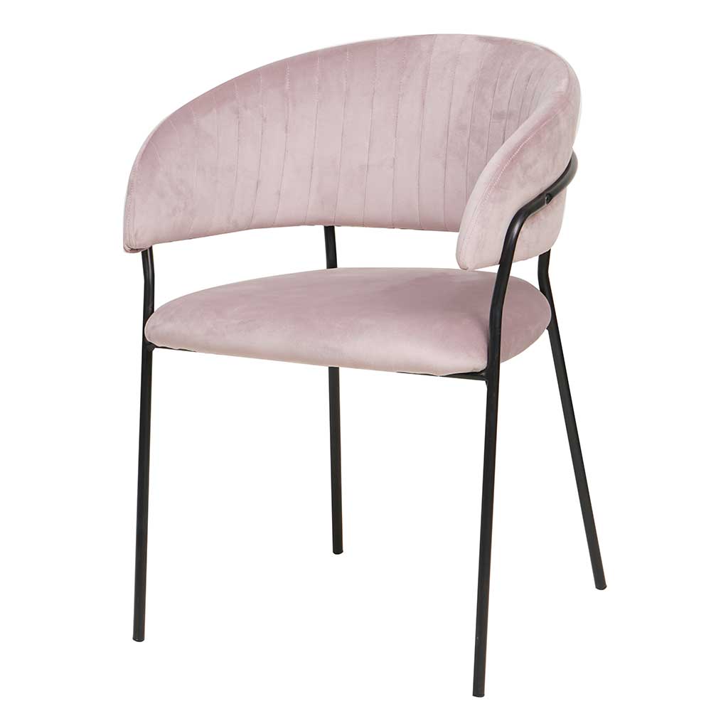 Polsterstuhl in Rosa & Schwarz - Cementa
