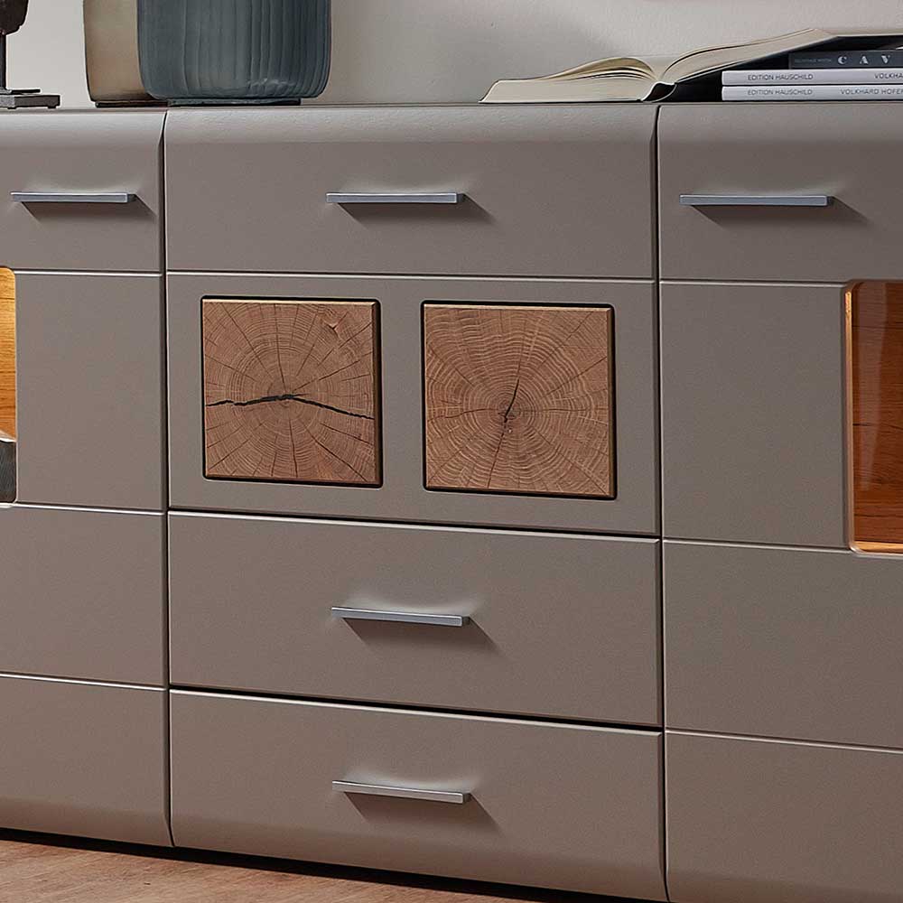 Sideboard mit Glaseinsätzen & LED Licht - Fraguca