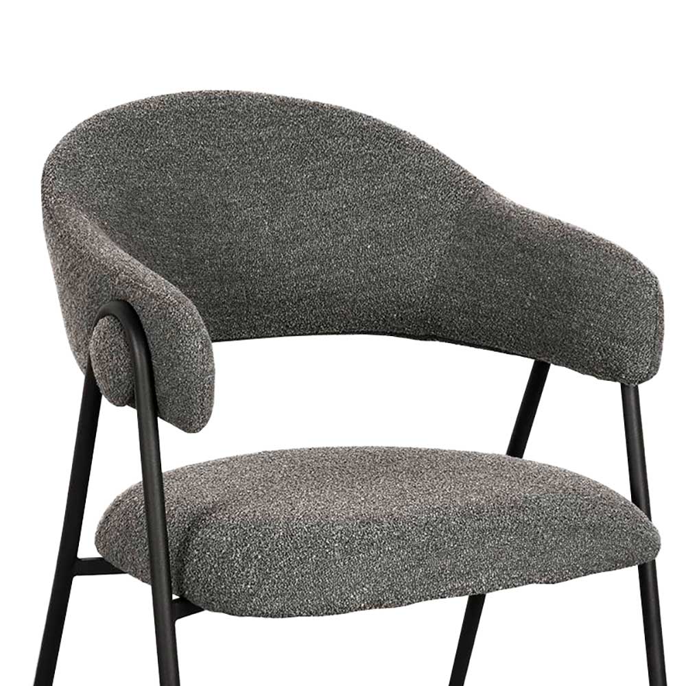 Stühle aus Boucle Stoff in Grau - Dundrum (2er Set)