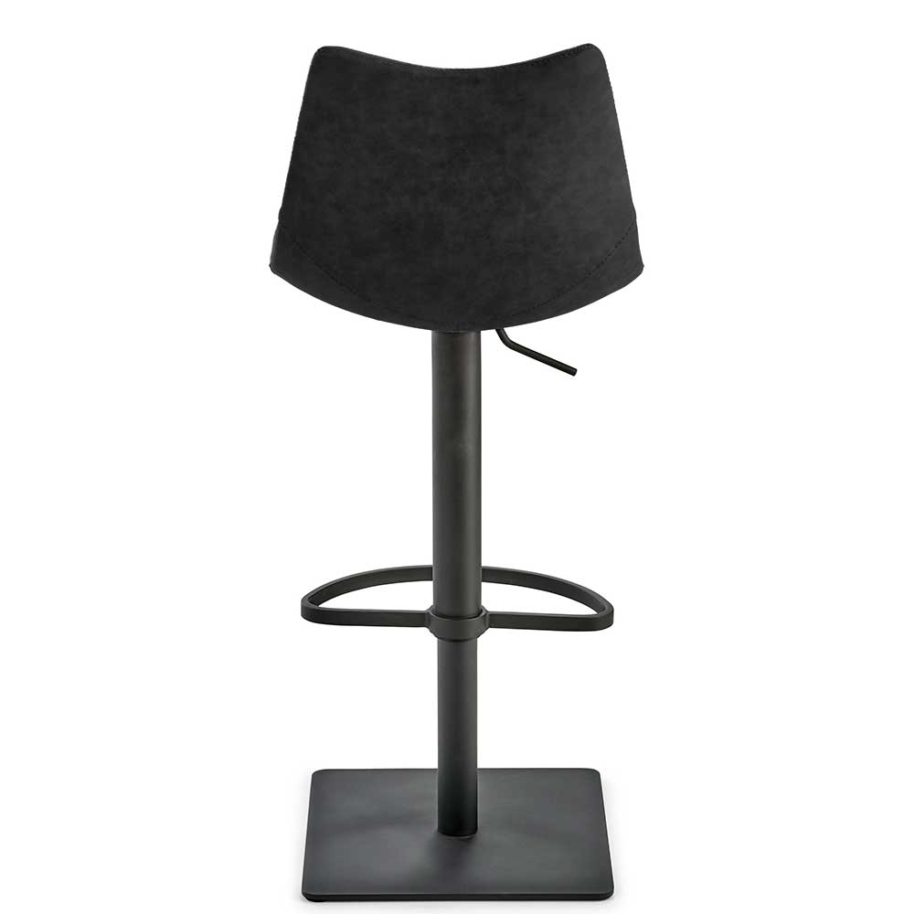 43x110x50 Barhocker mit Lehne in Schwarz - Speranza