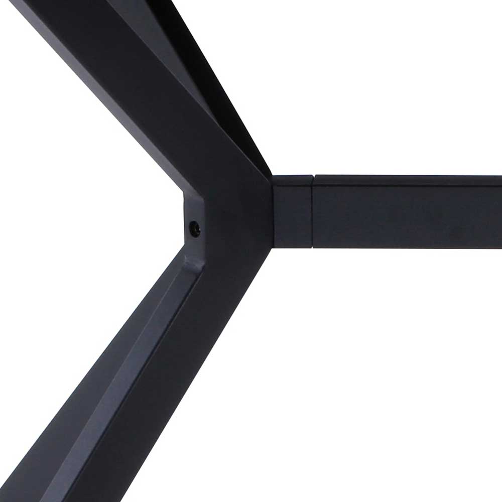 180x90 Industry Tisch in Anthrazit & Schwarz - Gerolamo