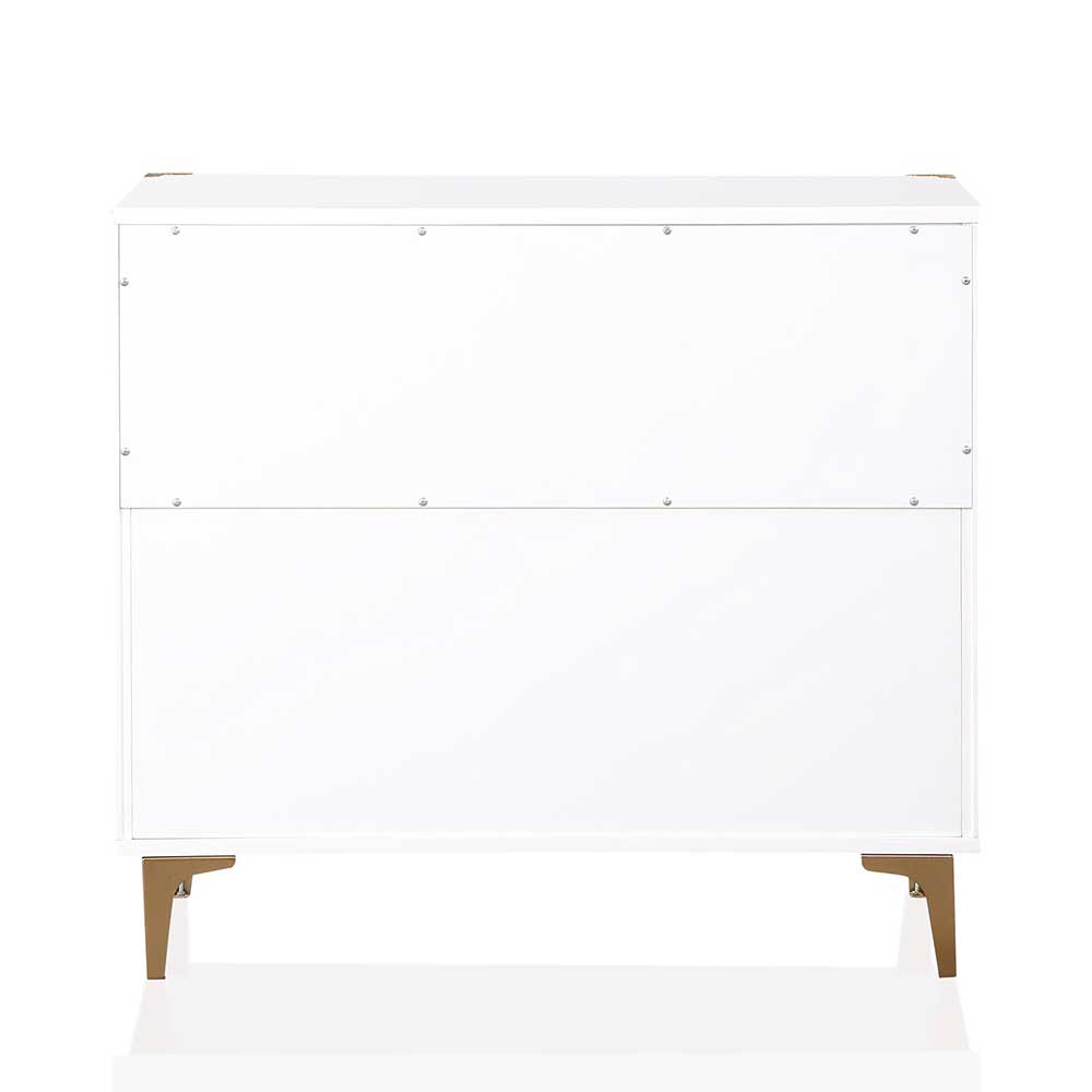 91x81x46 cm Kommode in Weiß und Messing - Onan