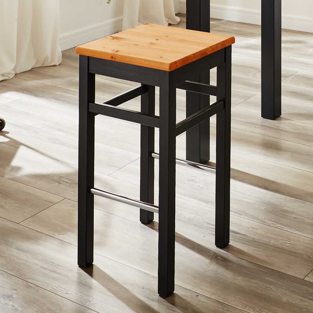 Barhocker in Kiefer Lauge & Schwarz - San Bruma