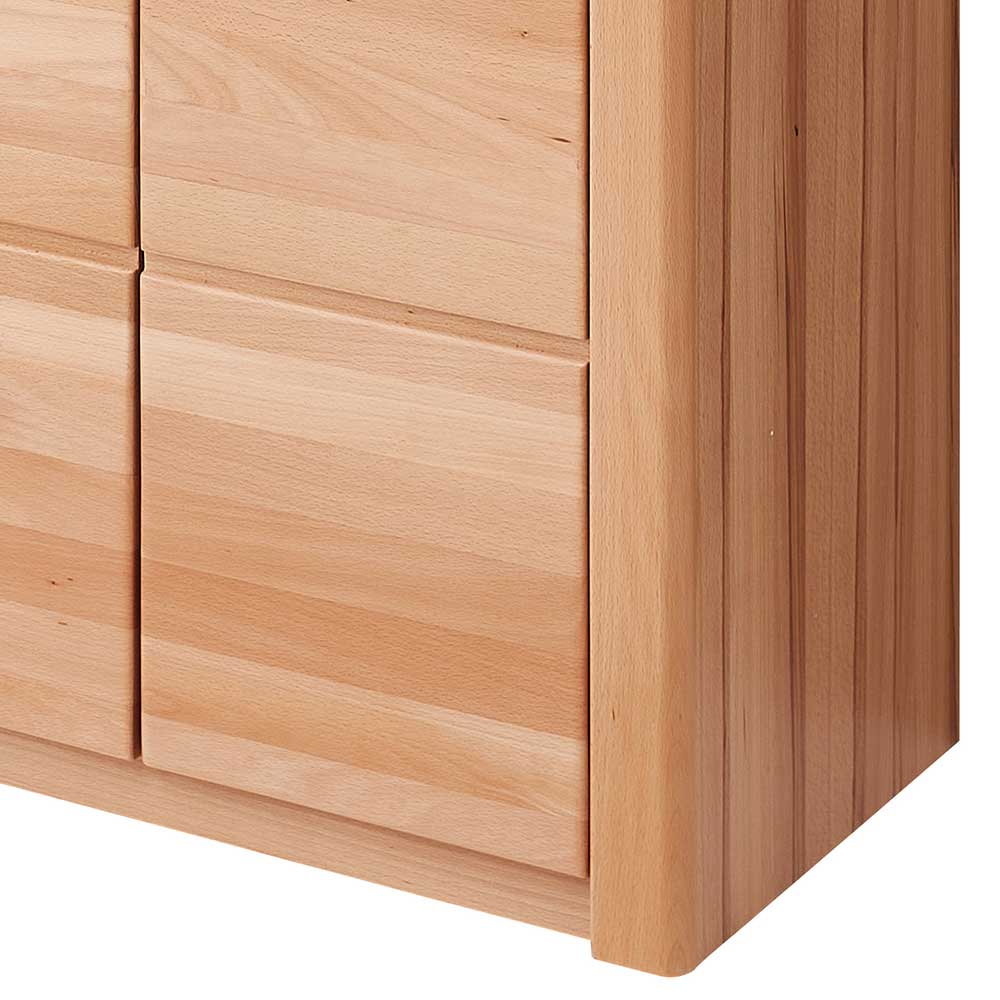 Kernbuche Massivholz Vertiko mit schöner Holzmaserung und sauber verarbeiteter Ecke – Viktorion
