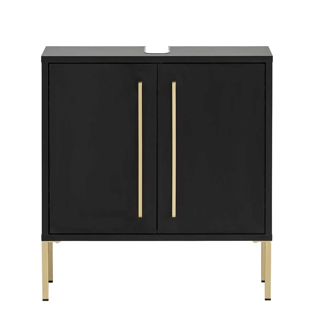 Badeinrichtung in Schwarz & Gold - Vulcanisa (fünfteilig)