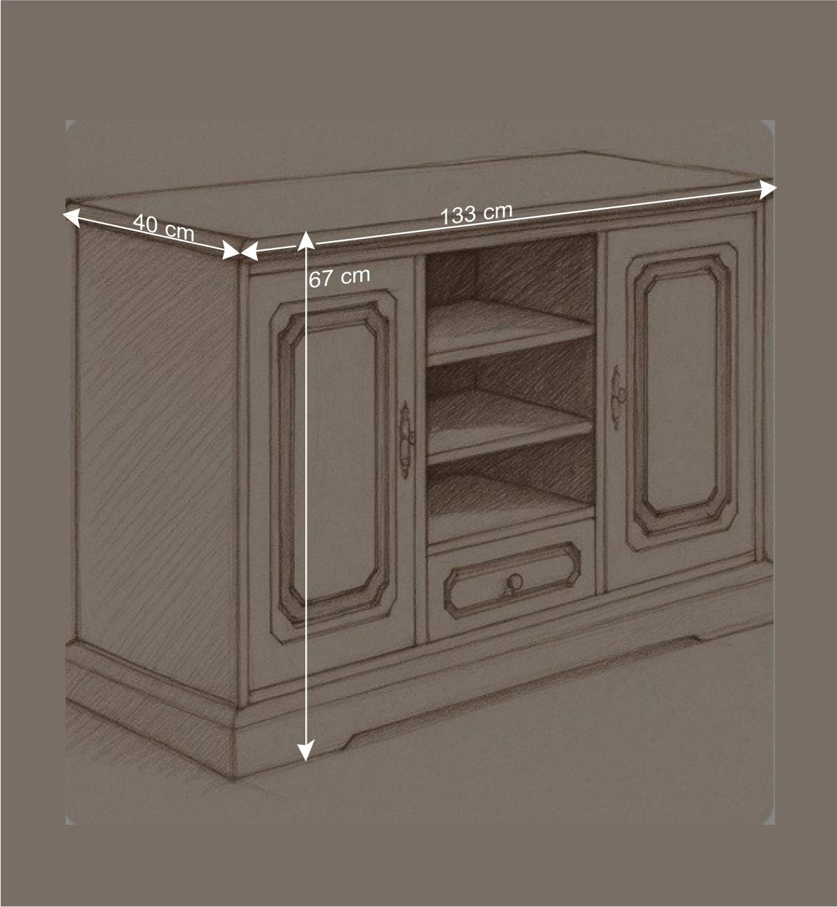 Unterschrank für TV Gerät - klassischer Look - Kimms