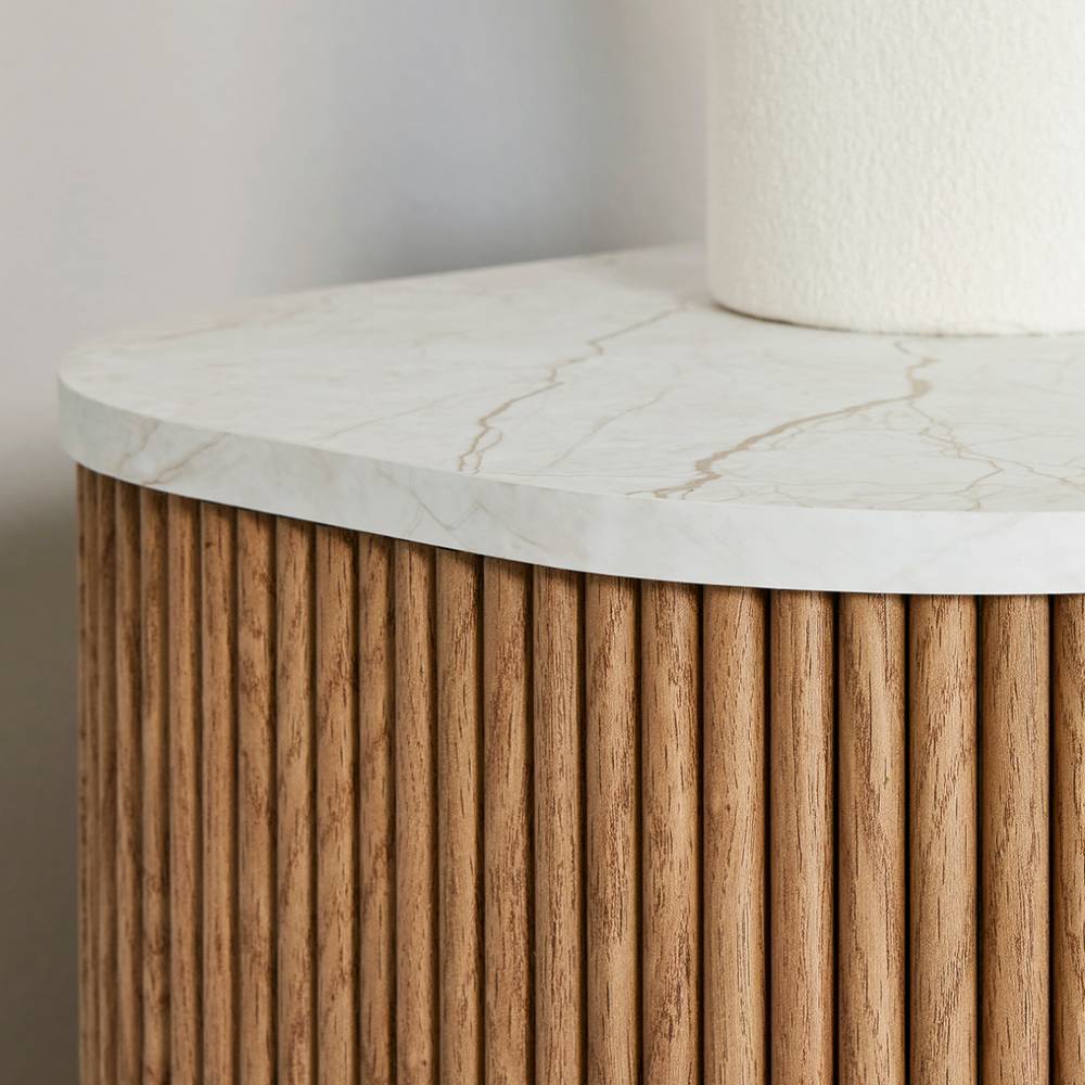 Ovales Kombi-Sideboard in Eiche Holzoptik - Hearty