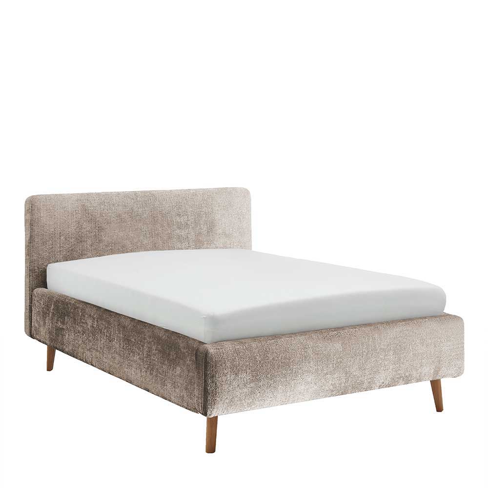 Stauraum Doppelbett in Beige Boucle - Lazium