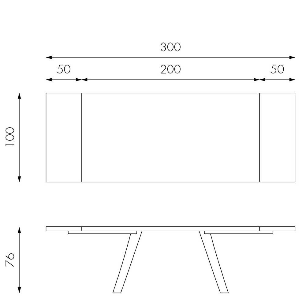 Design Ausziehtisch in Eiche dunkel Furnier - Daylight