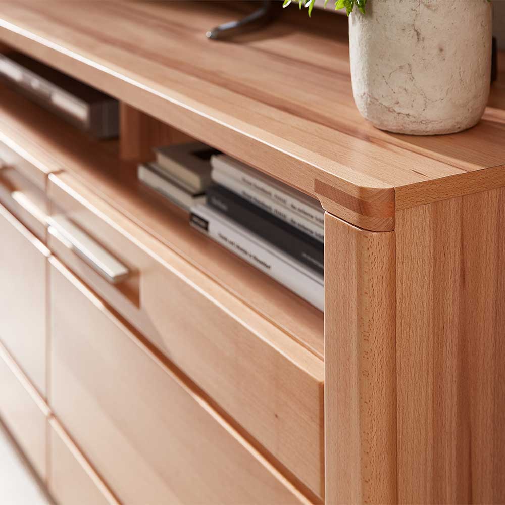 Wohnzimmer TV Anbauwand Möbelset - Amyonta (vierteilig)