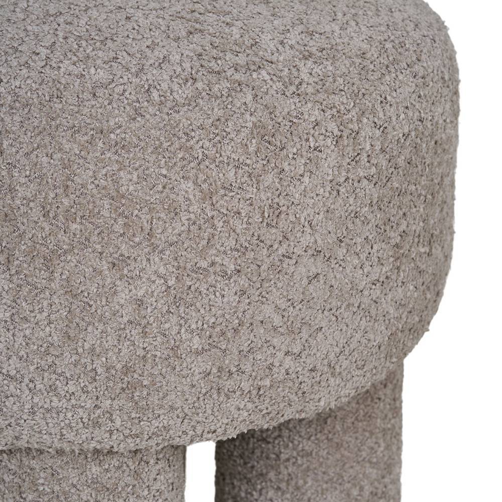 Polsterhocker in Hellgrau Boucle - Pandorra