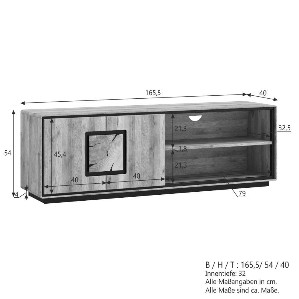 TV Unterschrank mit Hirnholz Applikation - Shipper
