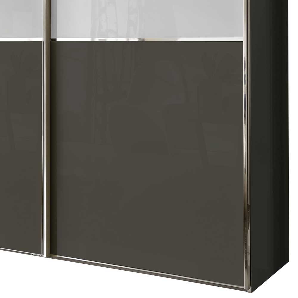 Schwebetüren Kleiderschrank in Braun & Weiß - Genre