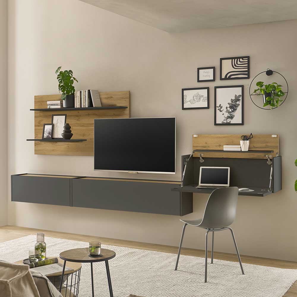 Hängende TV Anbauwand Möbelset - Ahilav (vierteilig)