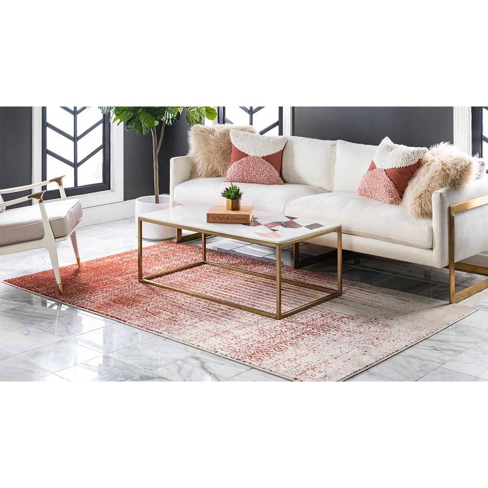 Teppich in Terracotta & Creme gemustert - Maximilians