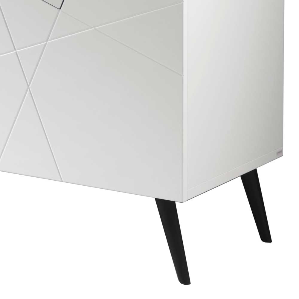 Weißes Sideboard mit Marmor Einsätzen Grau - Eleonora