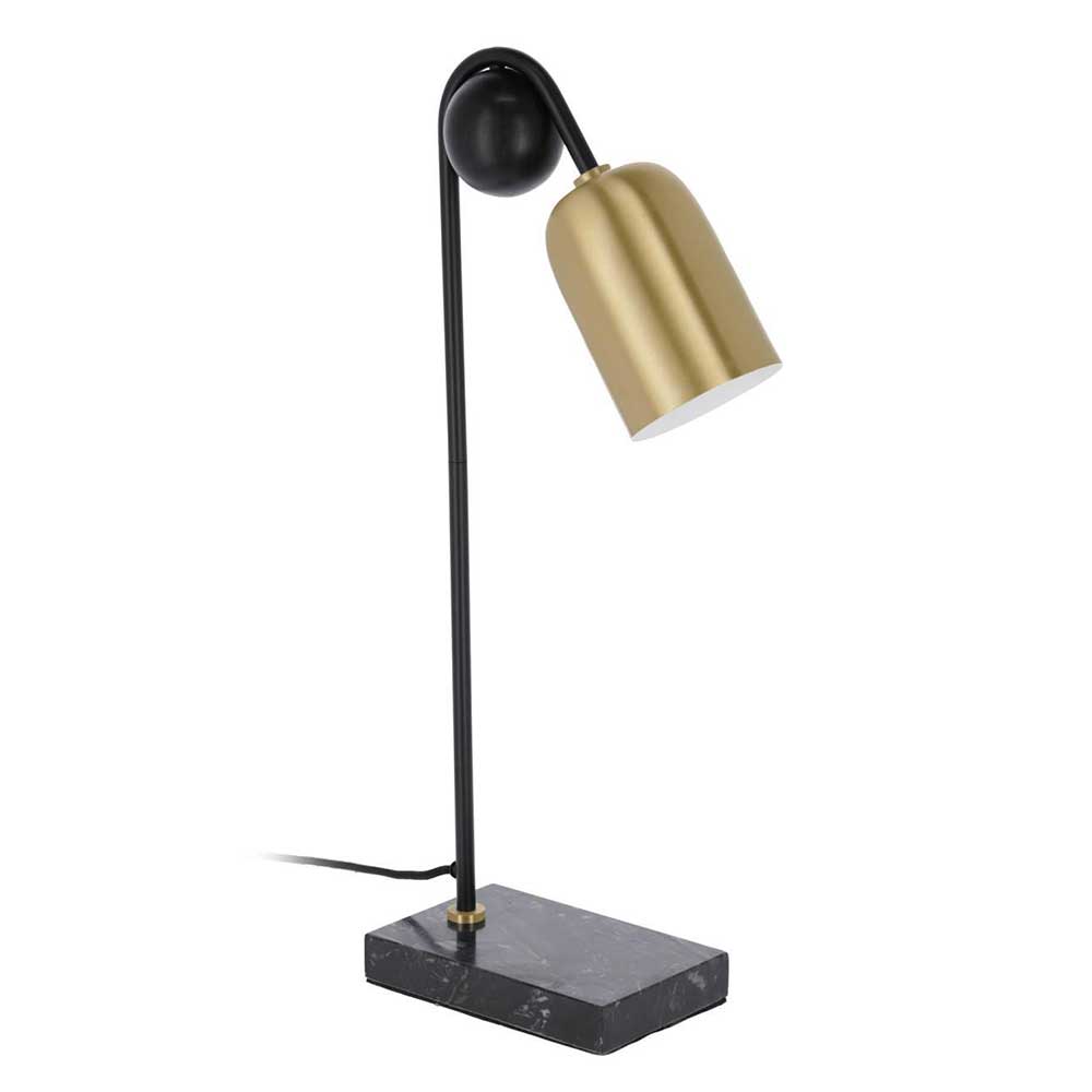 Designer Tischlampe in Messing & Schwarz - Barreras