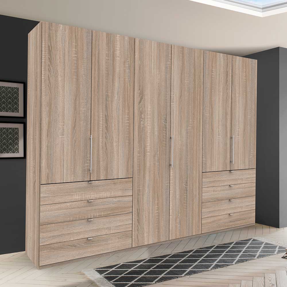 Holzoptik Kleiderschrank in Eiche sägerau - Zayun