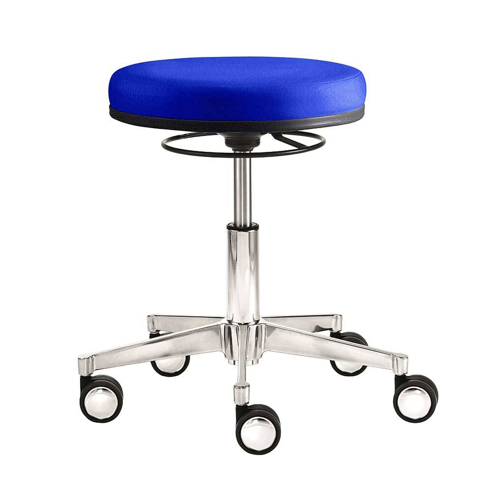 Blauer Bürohocker mit runder Sitzfläche 48cm - Suprima