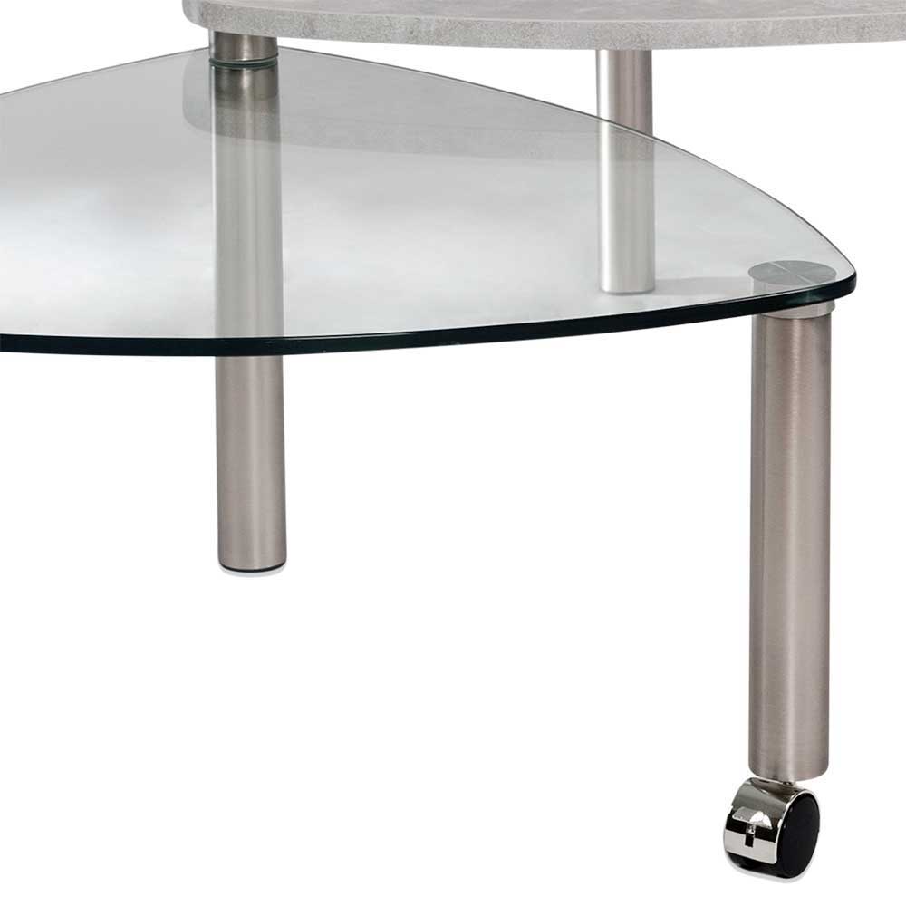 Couchtisch mit 2 Platten Lilano in Beton Optik
