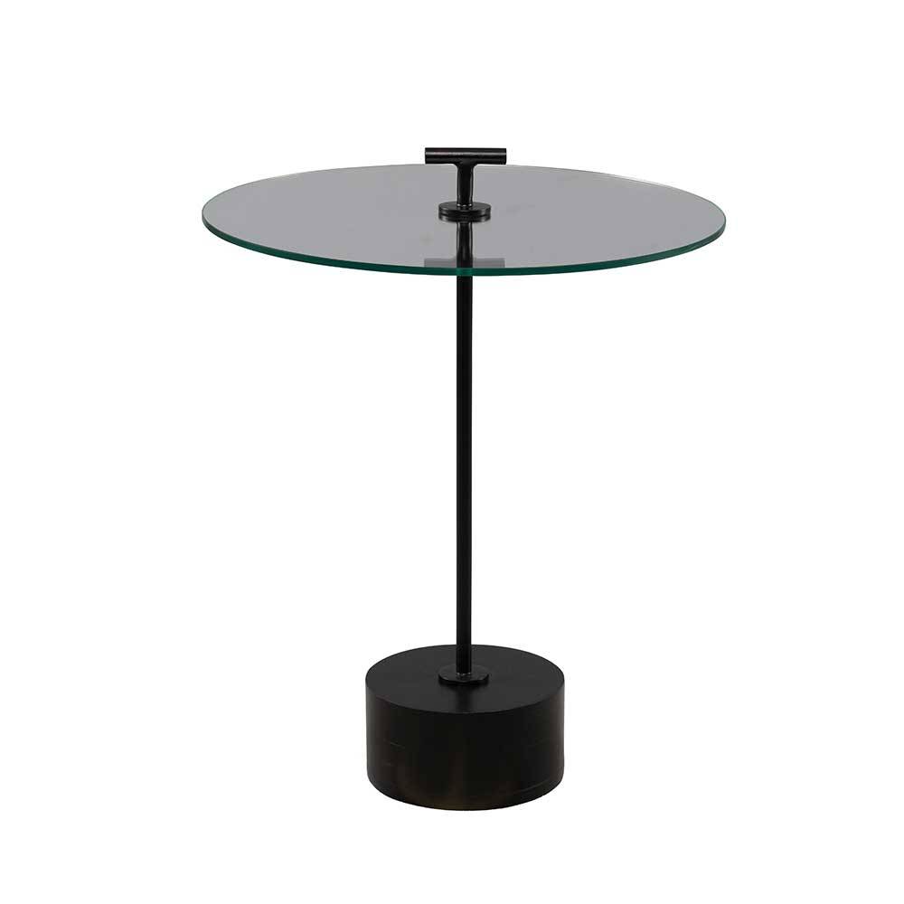 Glas-Beistelltisch mit Säulenfuß - Mezera
