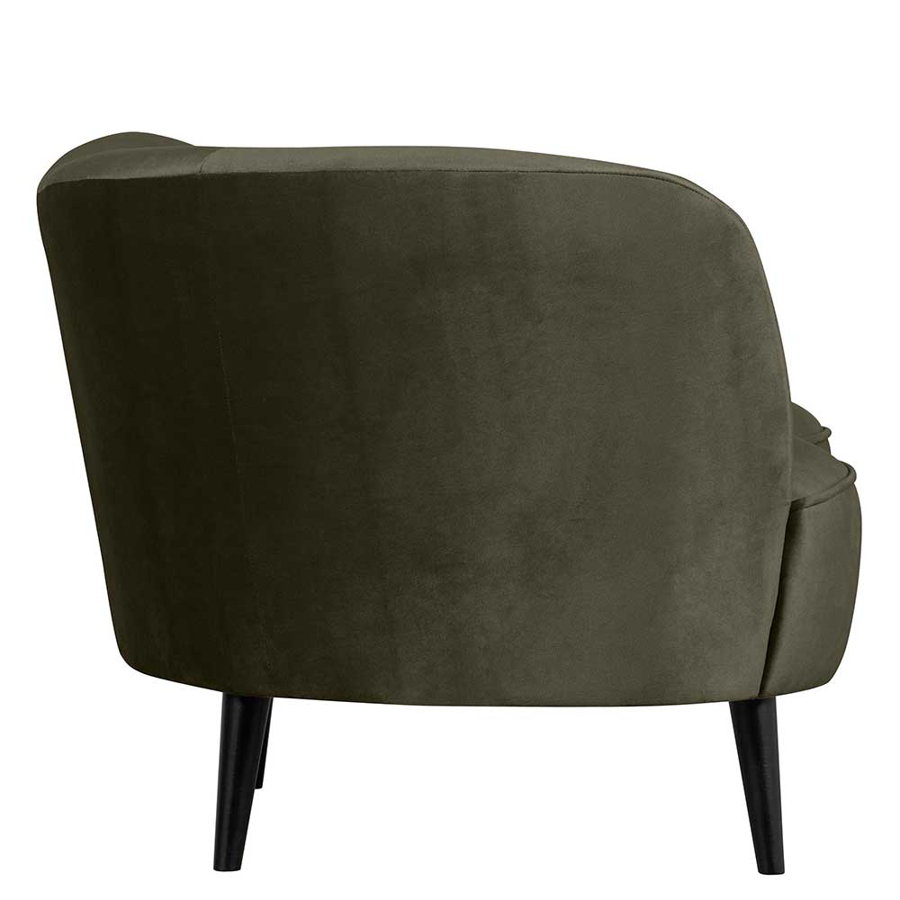 1-Sitzer Retro-Sofa aus Samt in Dunkelgrün - Isydro