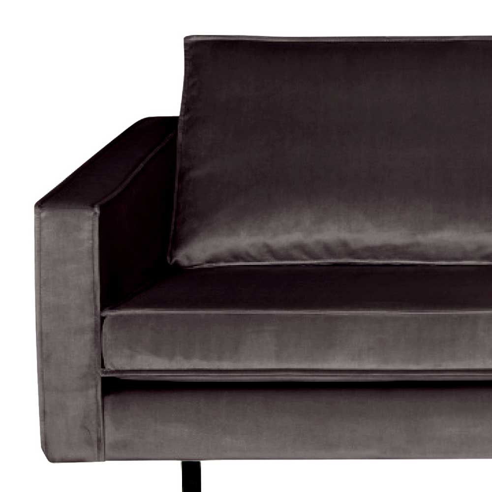 Samtbezogene Retro Couch Ertrego in Anthrazit