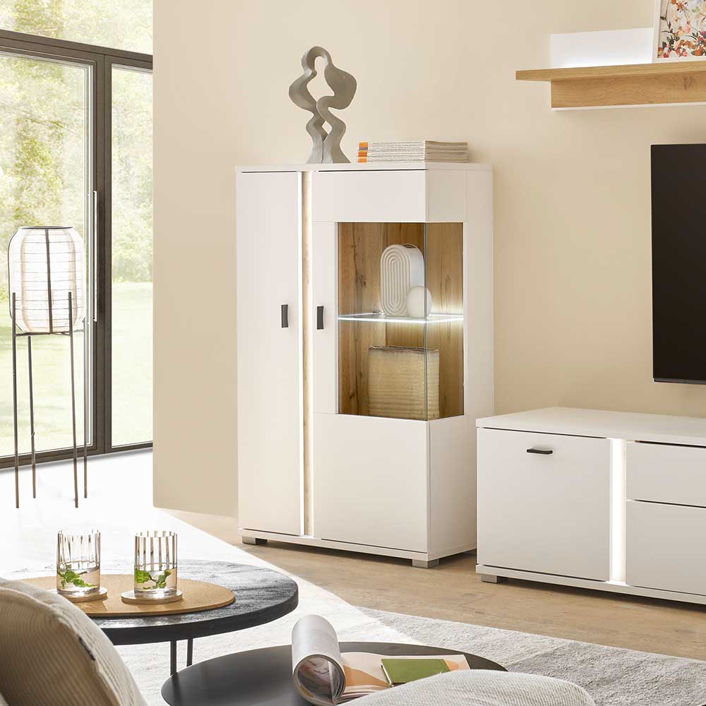 Highboard mit Glas und Licht modern - Racelyn