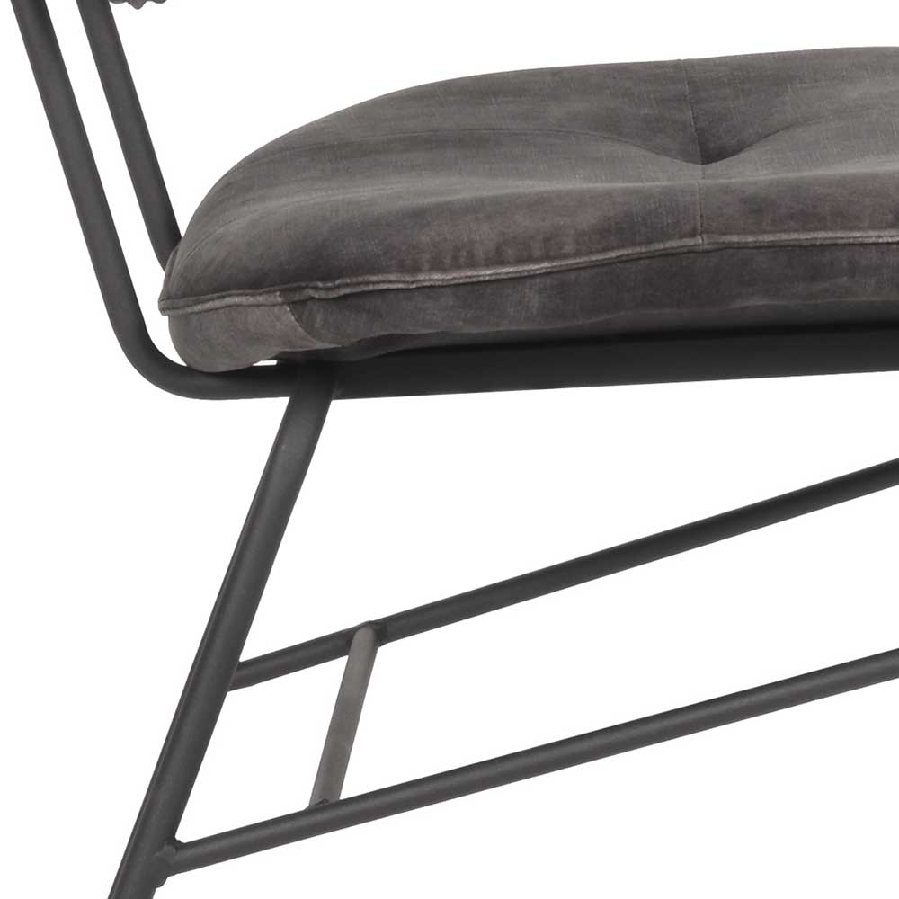 Esszimmer Veloursstühle in Anthrazit - Kanton (2er Set)