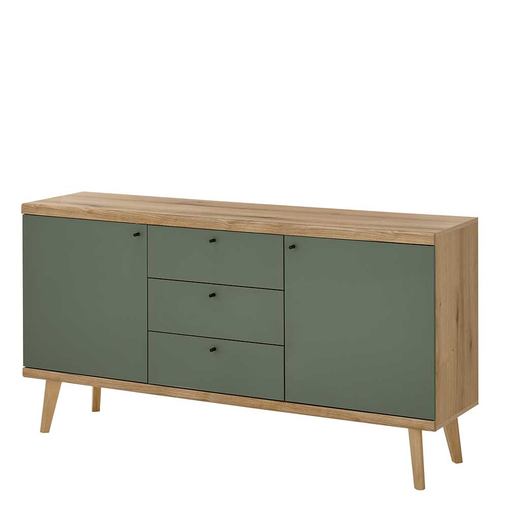 Sideboard in Graugrün & Wildeiche - Oliva