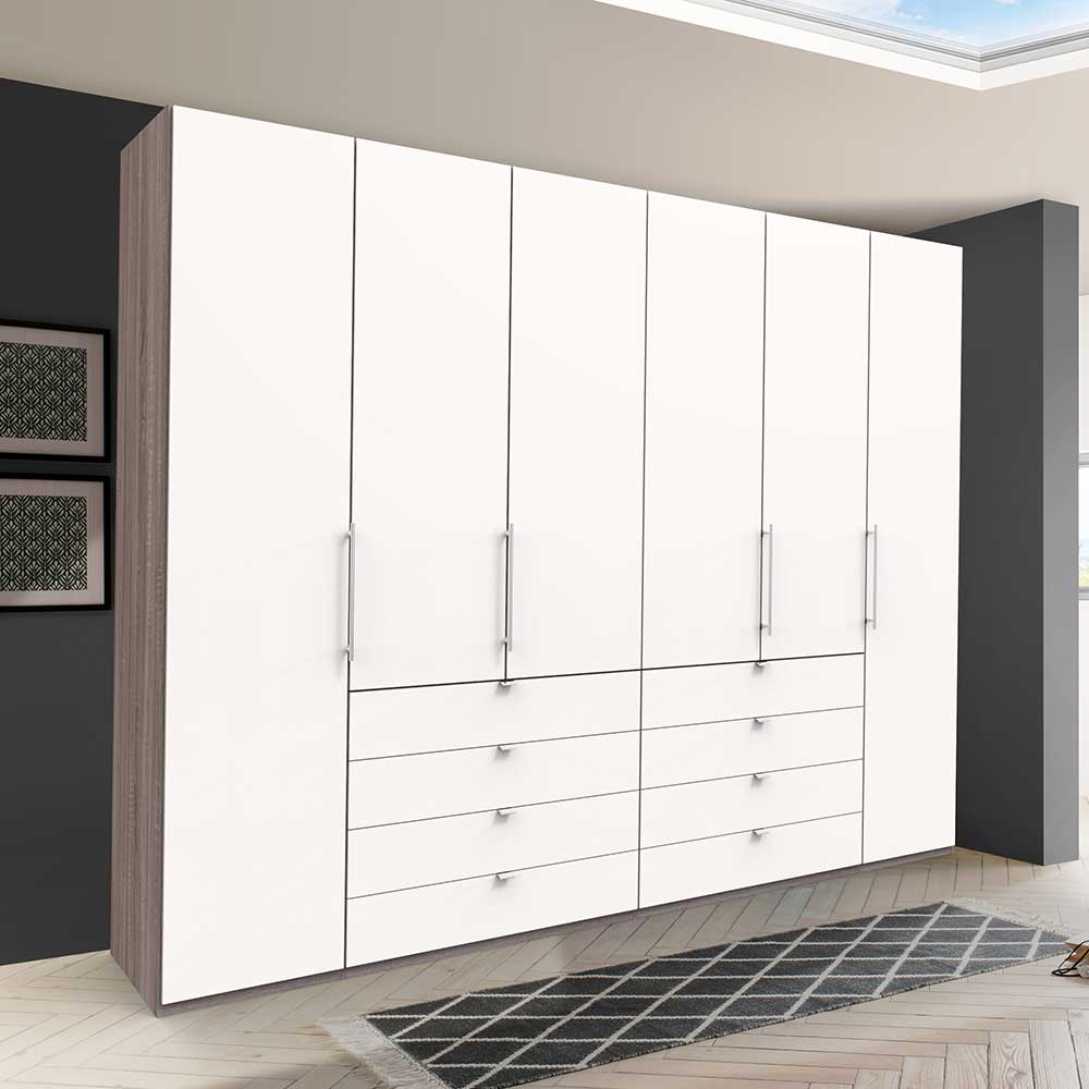 XXL Schlafzimmer-Kleiderschrank mit acht Schubladen - Tivierto