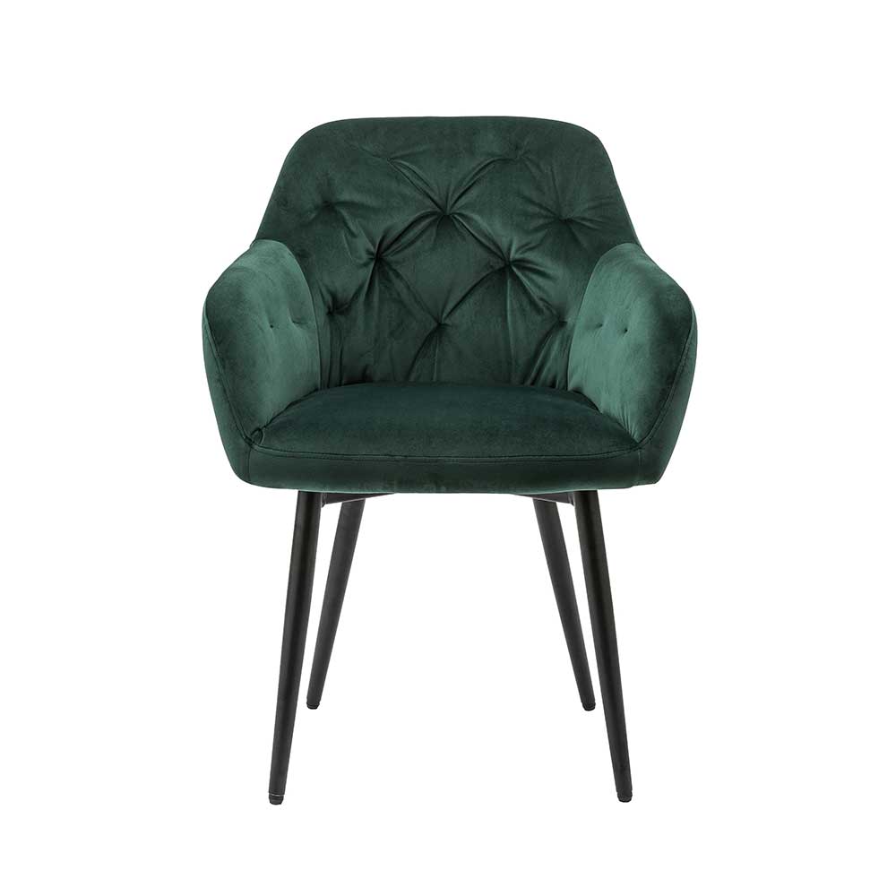 Eleganter Tischsessel in Dunkelgrün & Schwarz - Balu