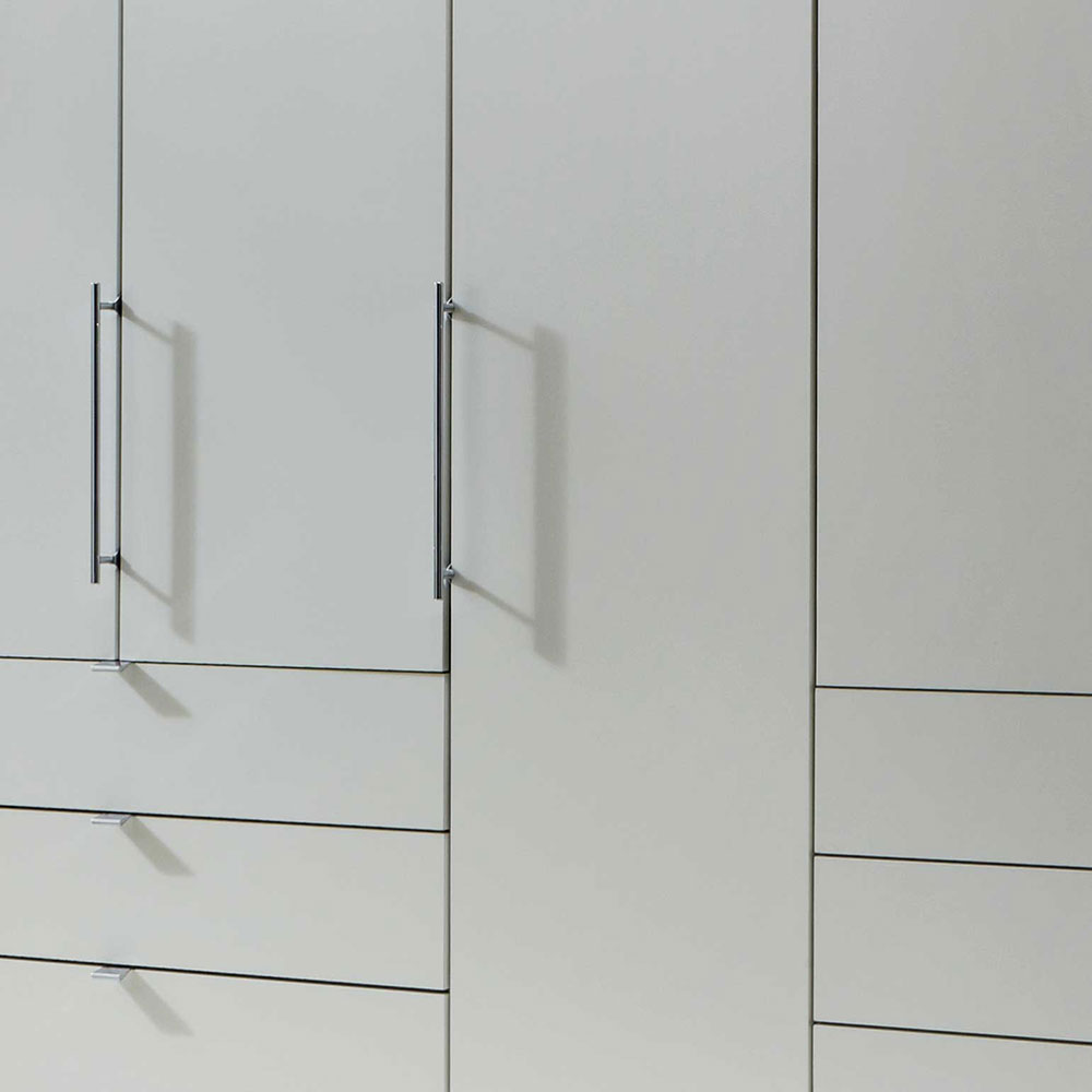Falttüren Kleiderschrank Daney in Weiß Trüffeleiche
