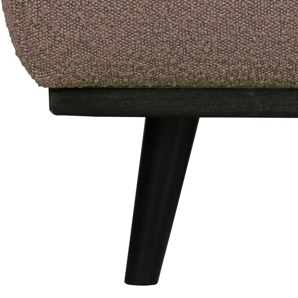 Hocker mit schwarzem konischen Holzfuß und dunklem Rahmen – Price