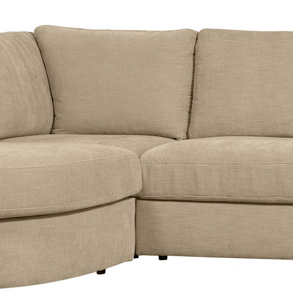 Polsterecke in Beige Stoffbezug - Nikolas