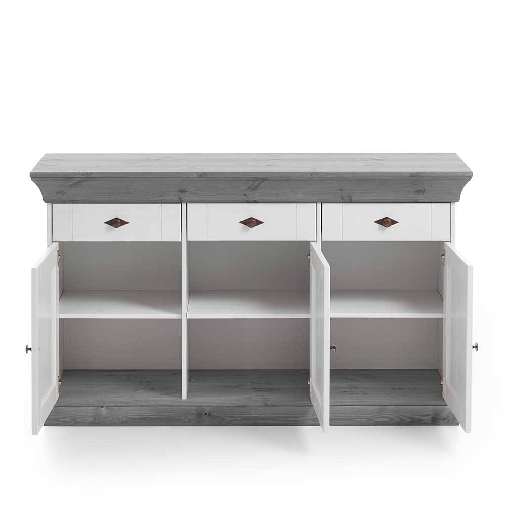 Sideboard Mirandesca in Weiß Grau