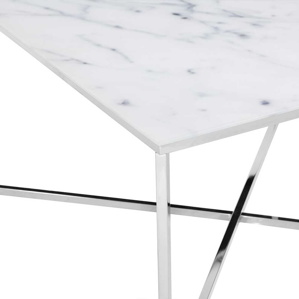 Edler Couchtisch in Marmor & Chrom - Vancerta