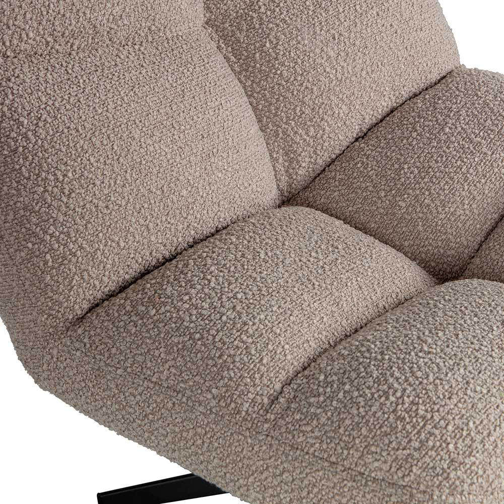 Detail Boucle Polsterstoff Beige des drehbaren Sessels – Cochon
