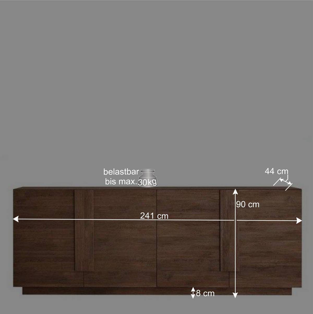 241x90x44 Sideboard in Natur Holzoptik - Basento II
