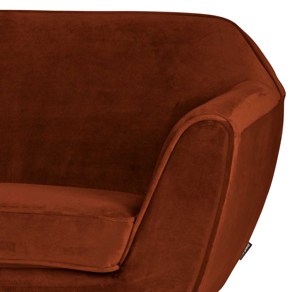 2,5er Wohnzimmercouch in Rost Braun & Schwarz - Susi
