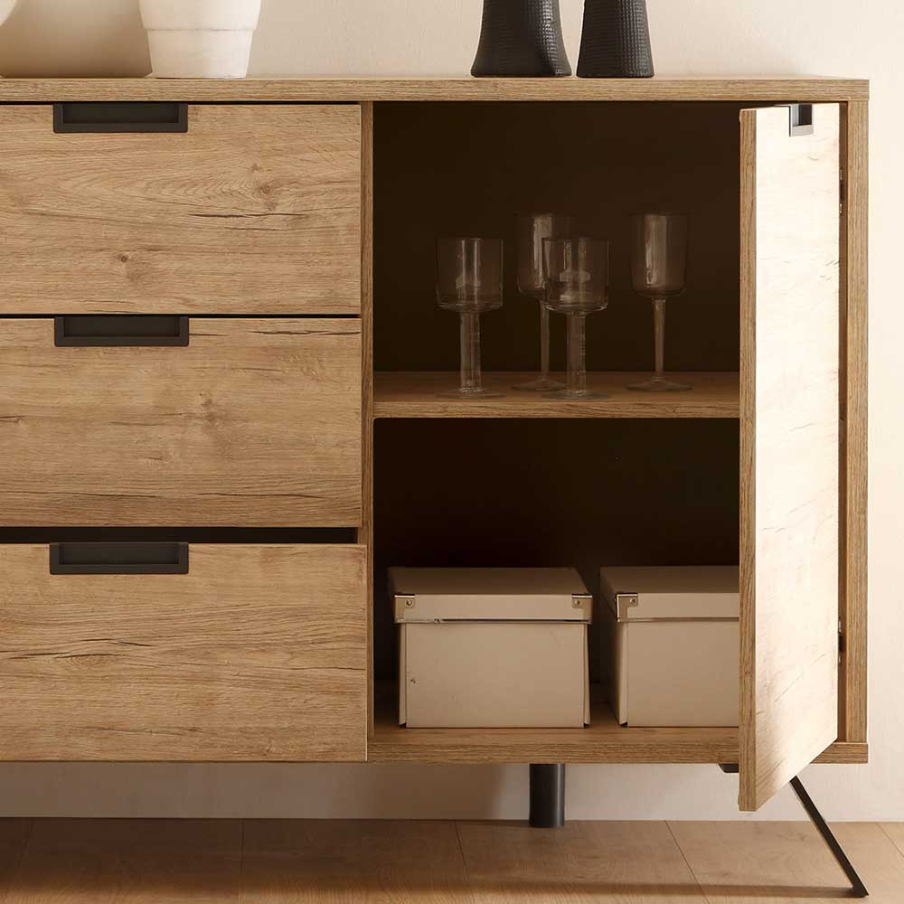 Esszimmer Möbel Set in Eiche - Rodonda (dreiteilig)