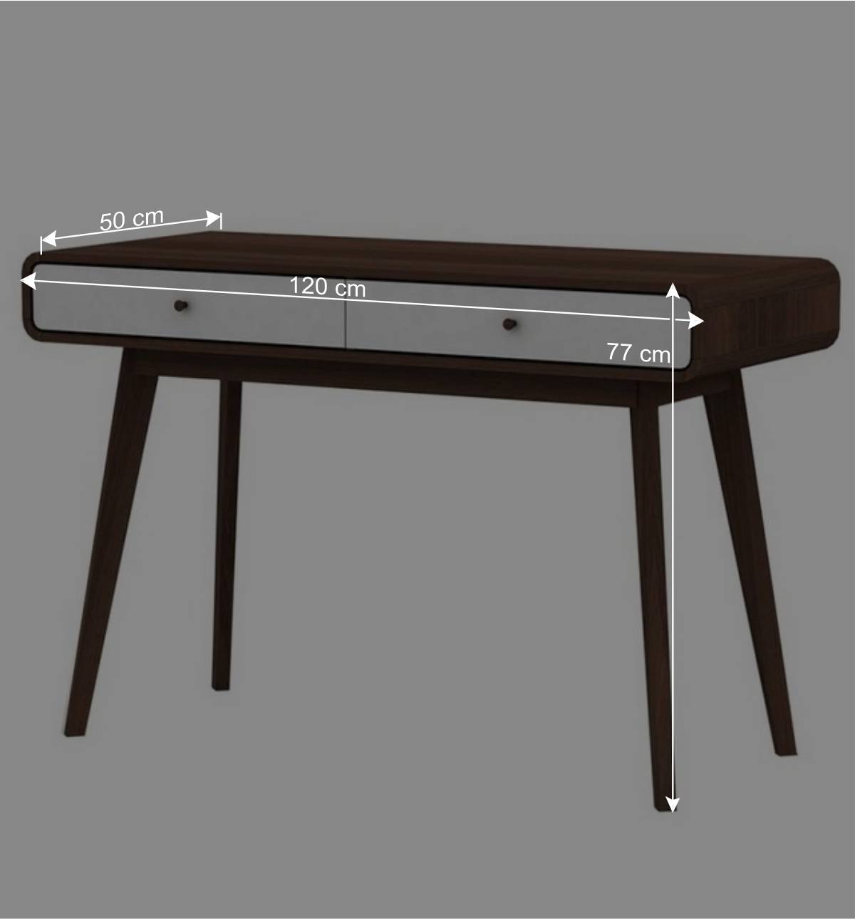 120x77x50 Scandi Chic Schreibtisch in Walnuss - Devkan