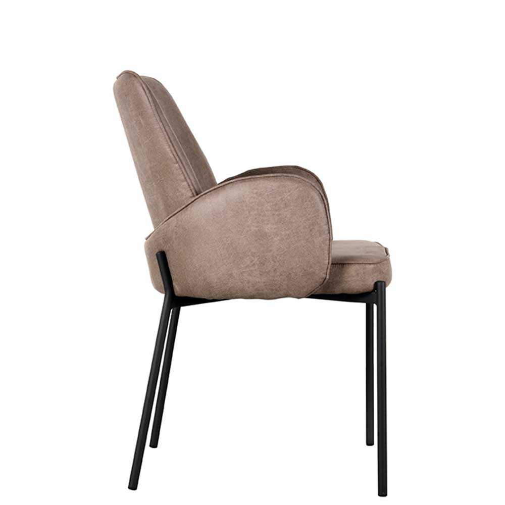 Esszimmerstuhl in Taupe Microfaser - Ordinia (2er Set)